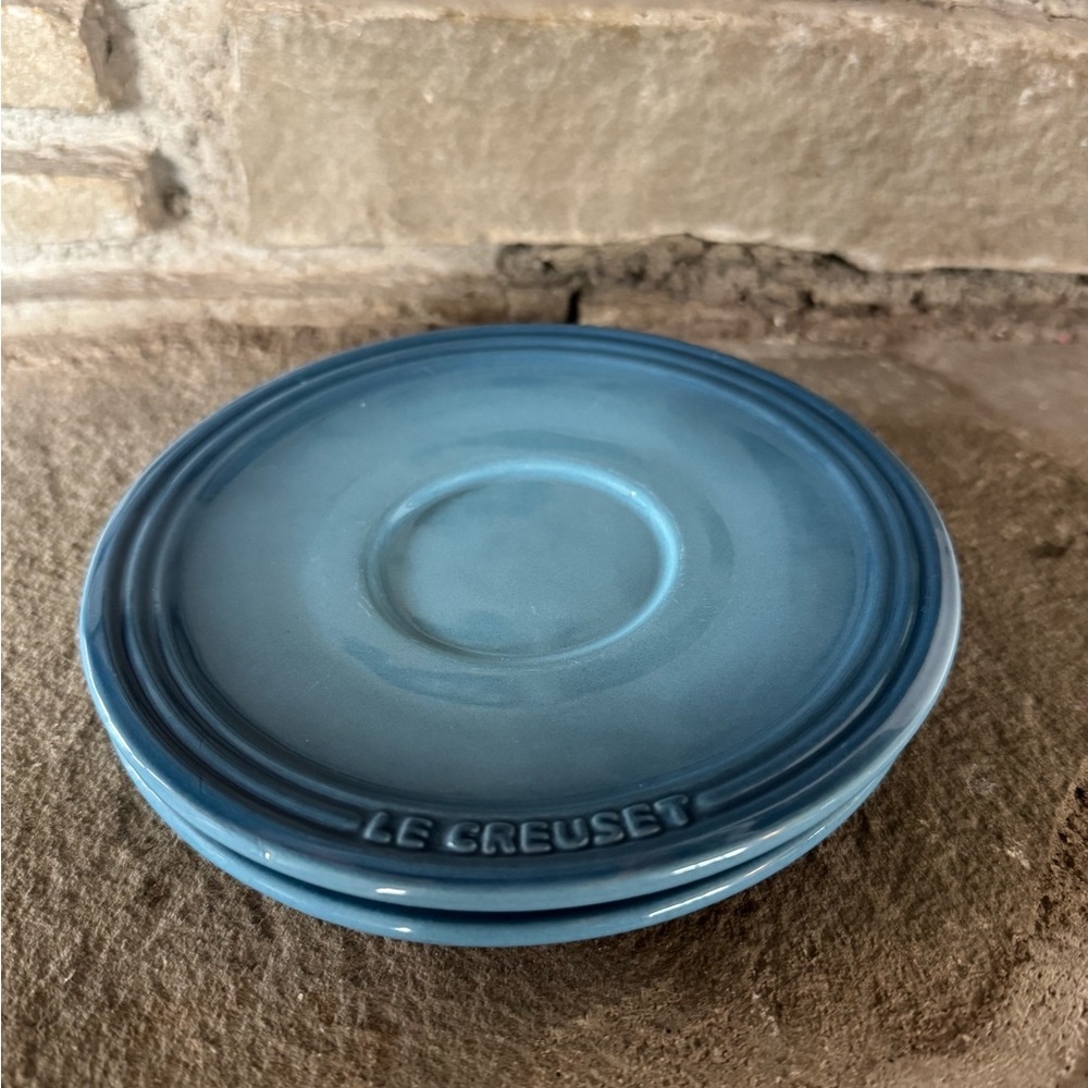 2-Le Creuset Blue Stoneware Plate (small)